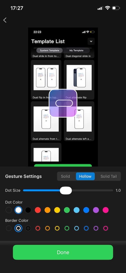 Gesture trail preview 1